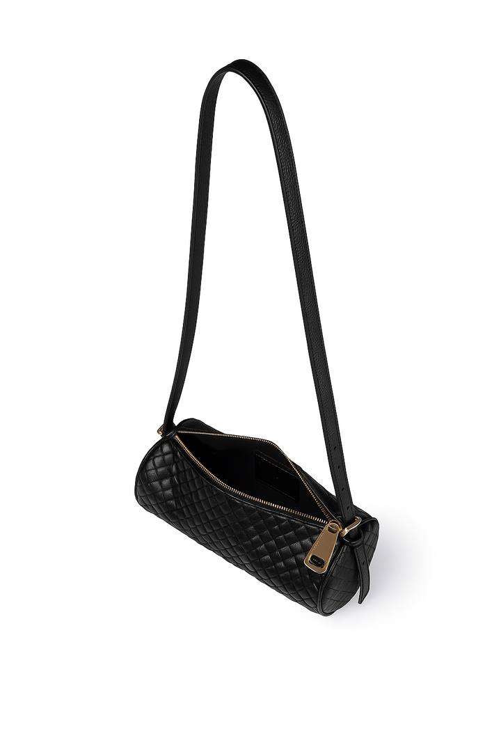Jade Woven cluch leather bag with retractable handle closure and detachable and adjustable shoulder strap
