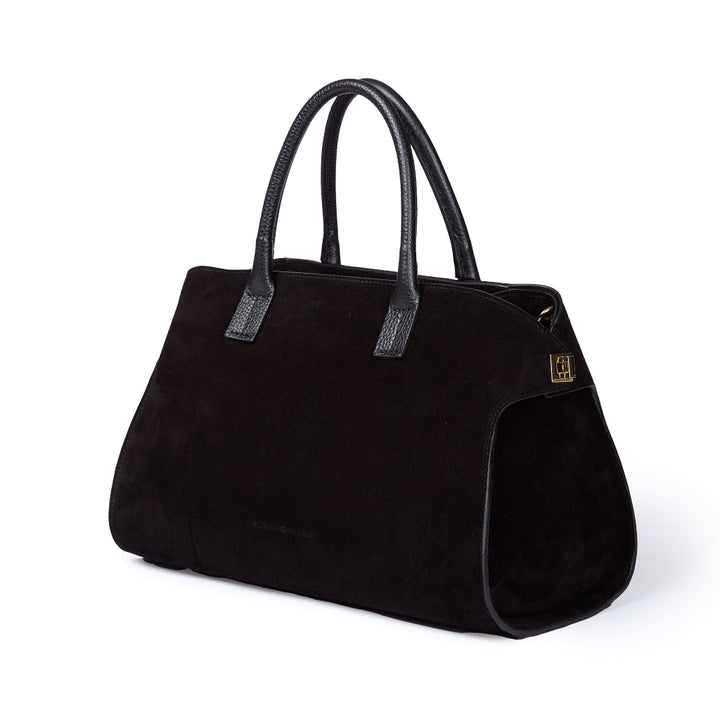 Elodie Suede bowling medium borsa a mano in pelle con tracolla staccabile e regolabile