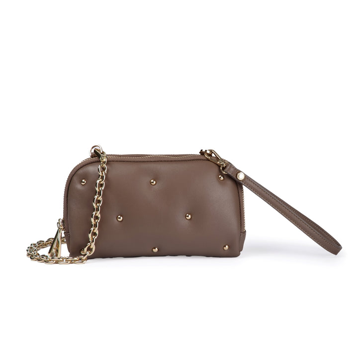 Marika purse in morbida nappa con tracolla di catena e manicotto in pelle