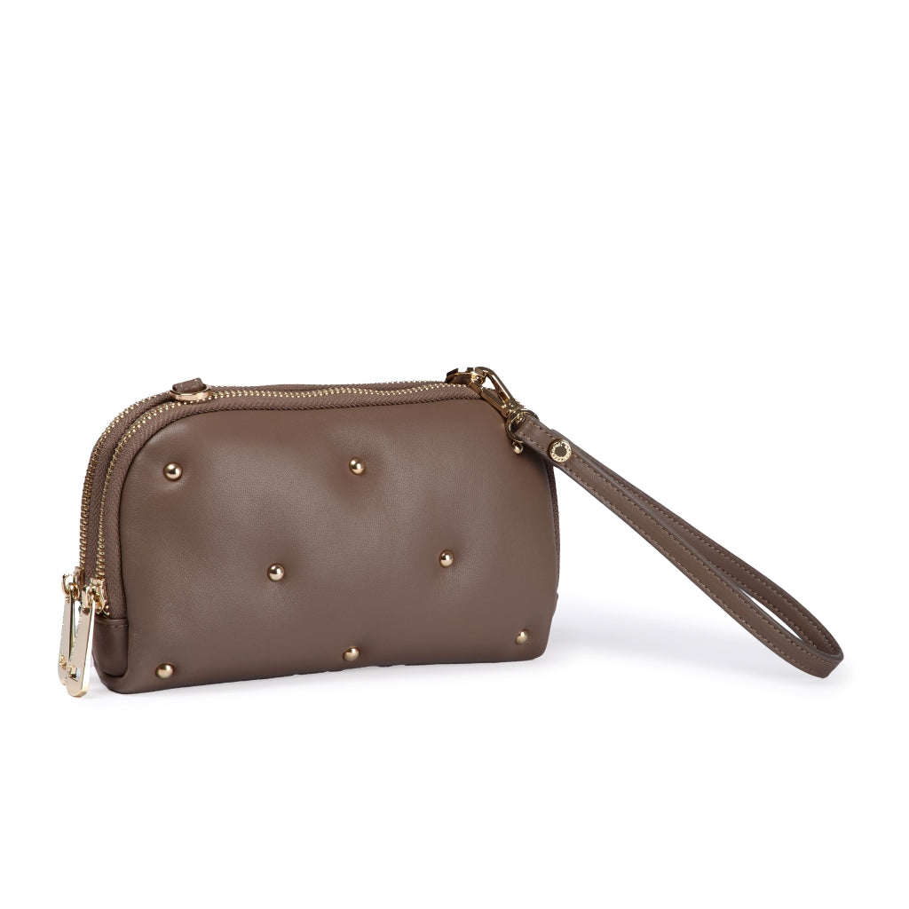 Marika purse in morbida nappa con tracolla di catena e manicotto in pelle
