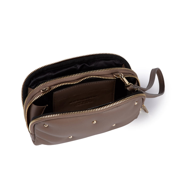 Marika purse in morbida nappa con tracolla di catena e manicotto in pelle