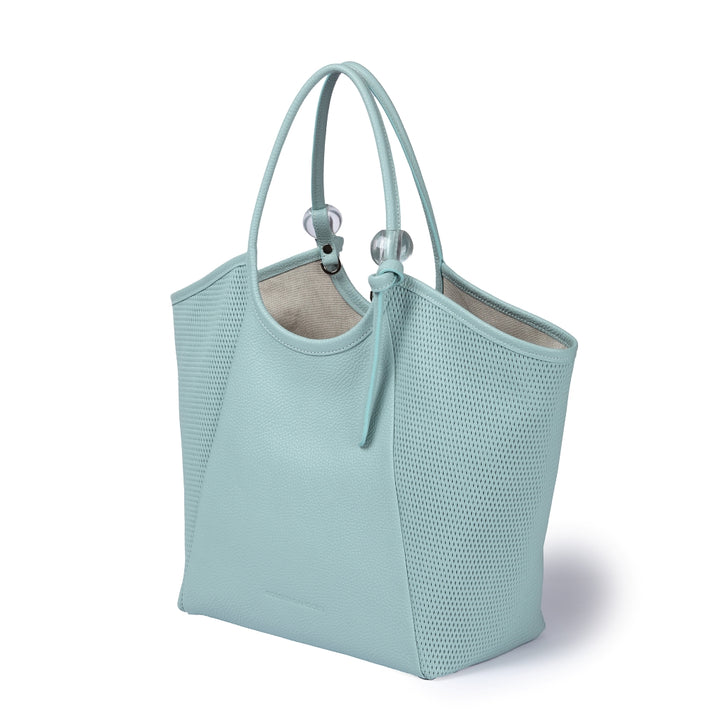 Gaia Shopper borsa in pelle martellata e microforata con manici regolabili e tramezza interna