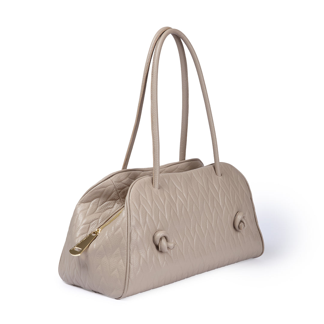Alina Bowling – Braided Leather Bowling Bag with Adjustable Handles
