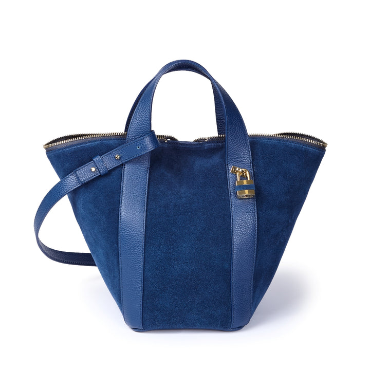 Holly Suede – Suede Leather Bag with Shoulder Strap and Lock Closure