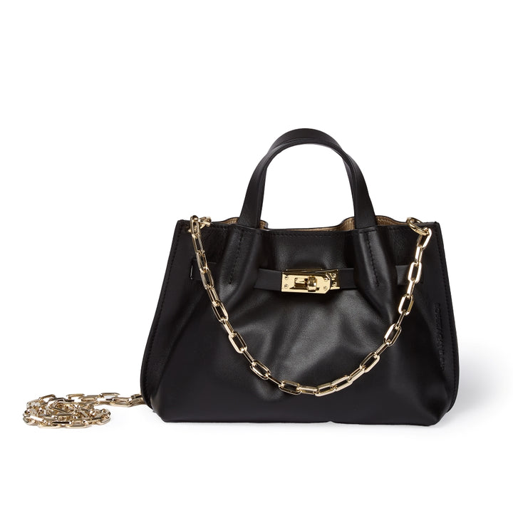 Sveva Mini – Smooth leather handbag with extendable shoulder strap