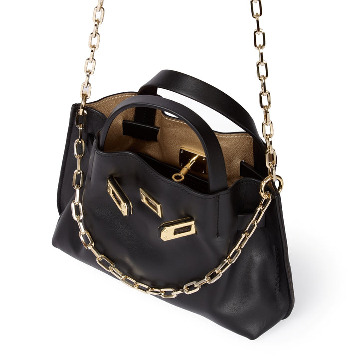 Sveva Mini – Smooth leather handbag with extendable shoulder strap