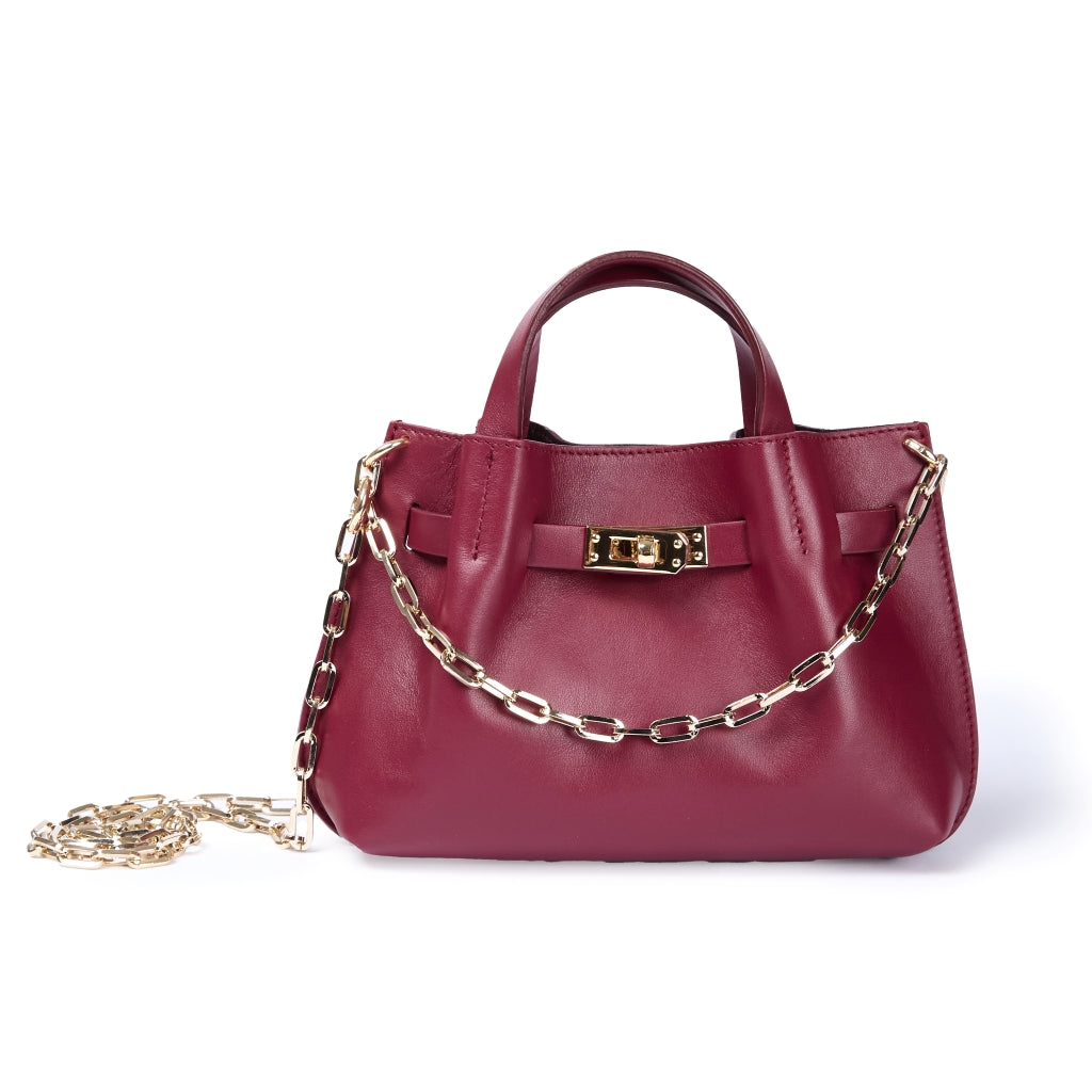 Sveva Mini – Smooth Leather Handbag with Extendable Shoulder Strap