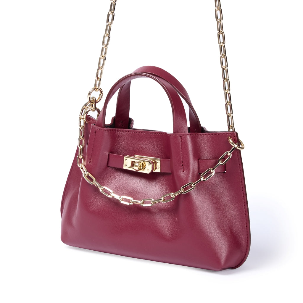 Sveva Mini – Smooth Leather Handbag with Extendable Shoulder Strap