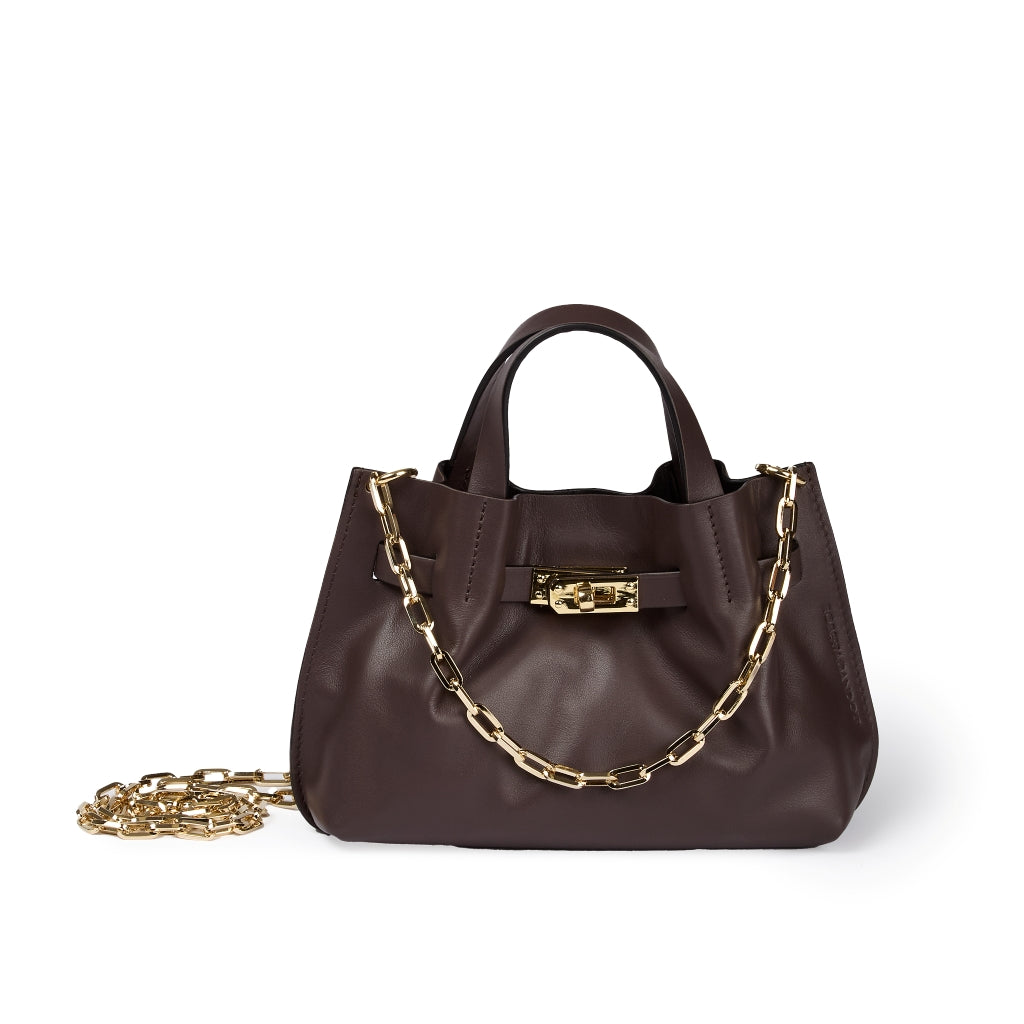 Sveva Mini – Smooth Leather Handbag with Extendable Shoulder Strap