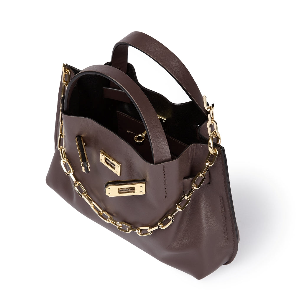 Sveva Mini – Smooth Leather Handbag with Extendable Shoulder Strap