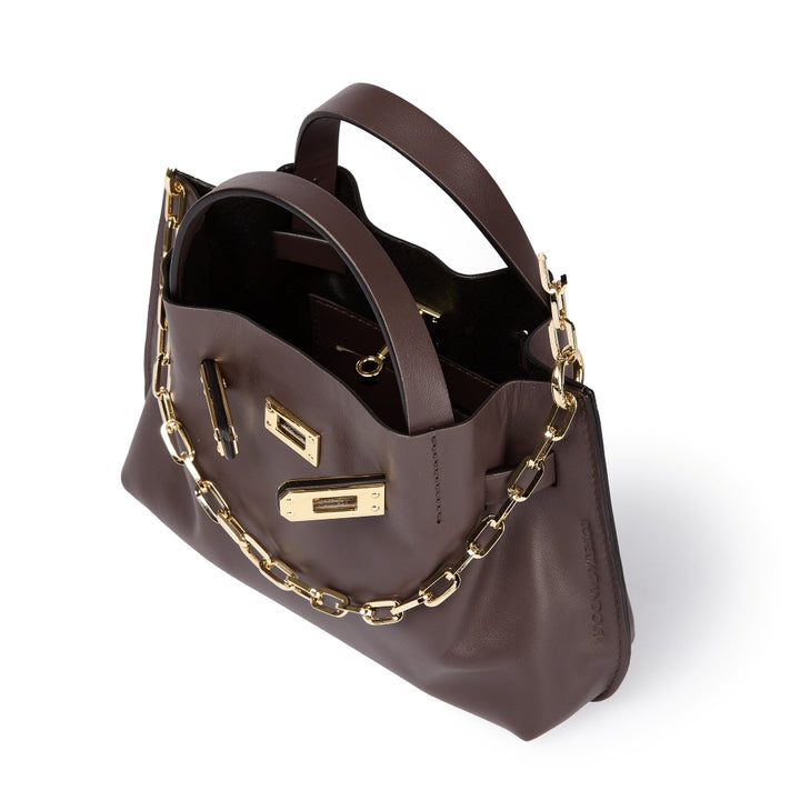 Sveva Mini – Smooth Leather Handbag with Extendable Shoulder Strap