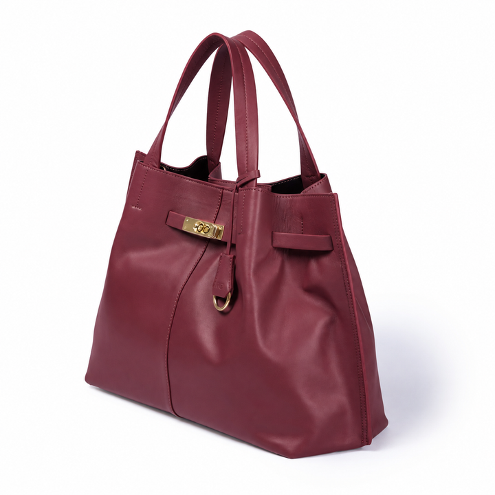 Sveva Maxi handbag in pelle con interno organizzato e chiusura a girello (Copia)