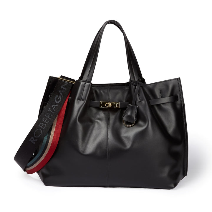 Sveva Maxi handbag in pelle con interno organizzato e chiusura a girello