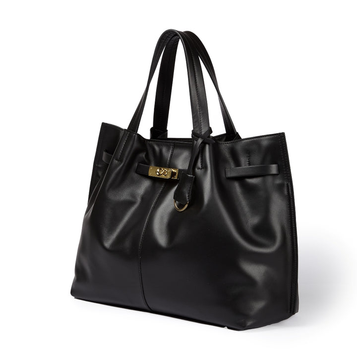Sveva Maxi handbag in pelle con interno organizzato e chiusura a girello