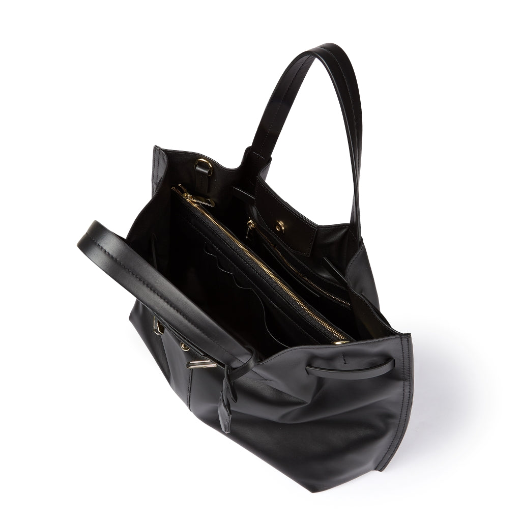 Sveva Maxi handbag in pelle con interno organizzato e chiusura a girello