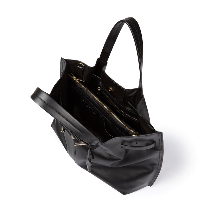 Sveva Maxi handbag in pelle con interno organizzato e chiusura a girello