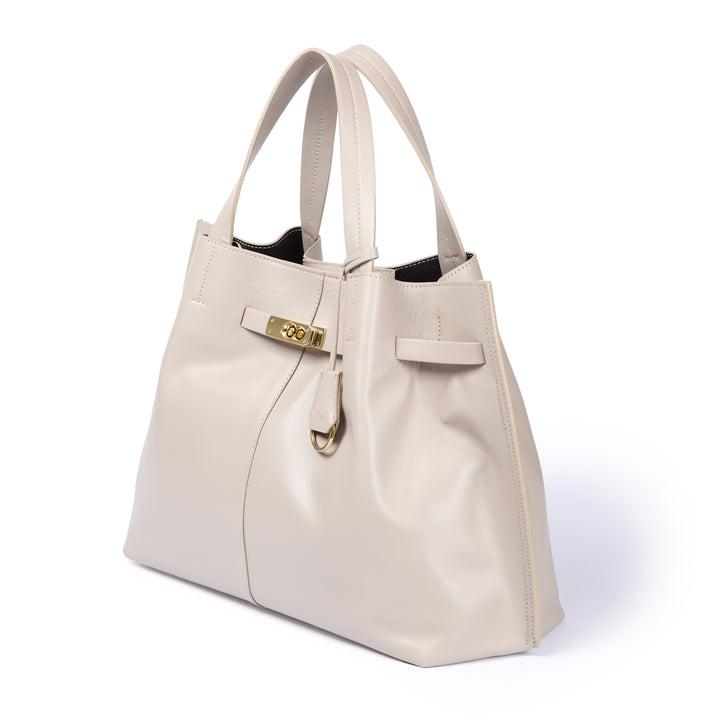 Sveva Maxi handbag in pelle con interno organizzato e chiusura a girello