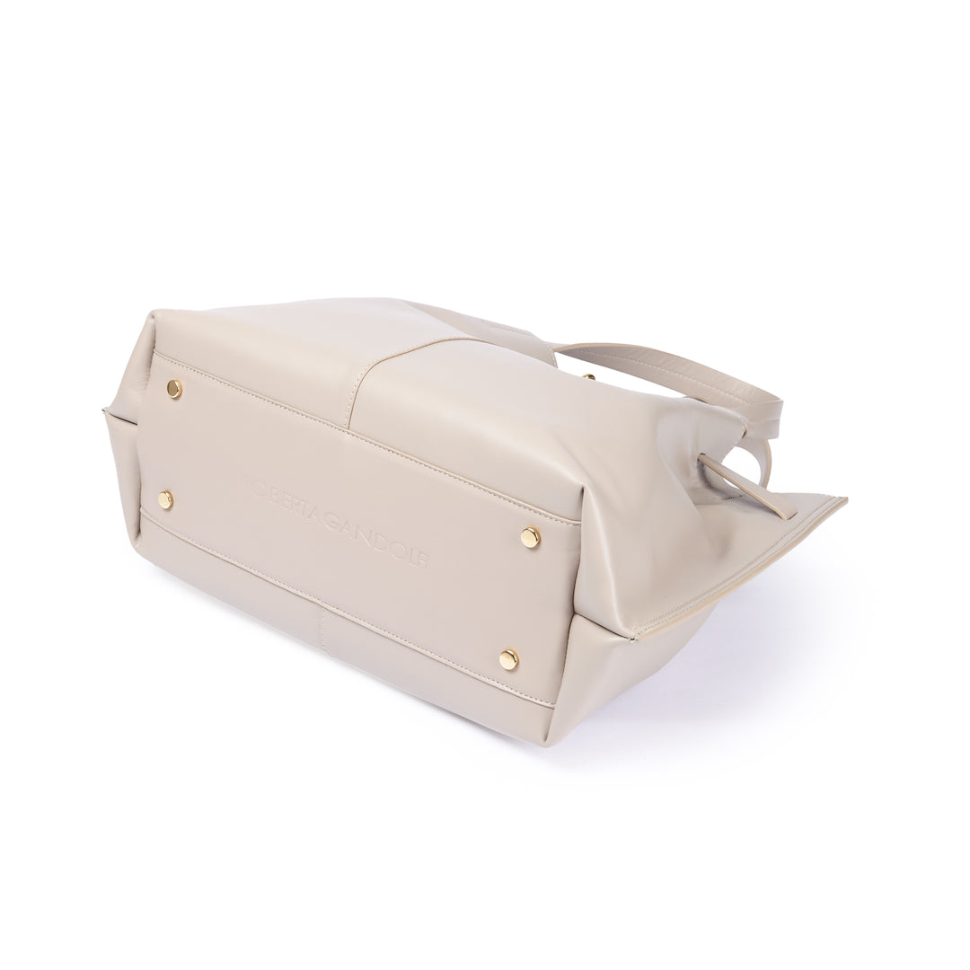 Sveva Maxi handbag in pelle con interno organizzato e chiusura a girello