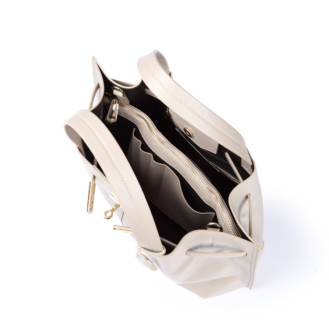 Sveva Maxi handbag in pelle con interno organizzato e chiusura a girello