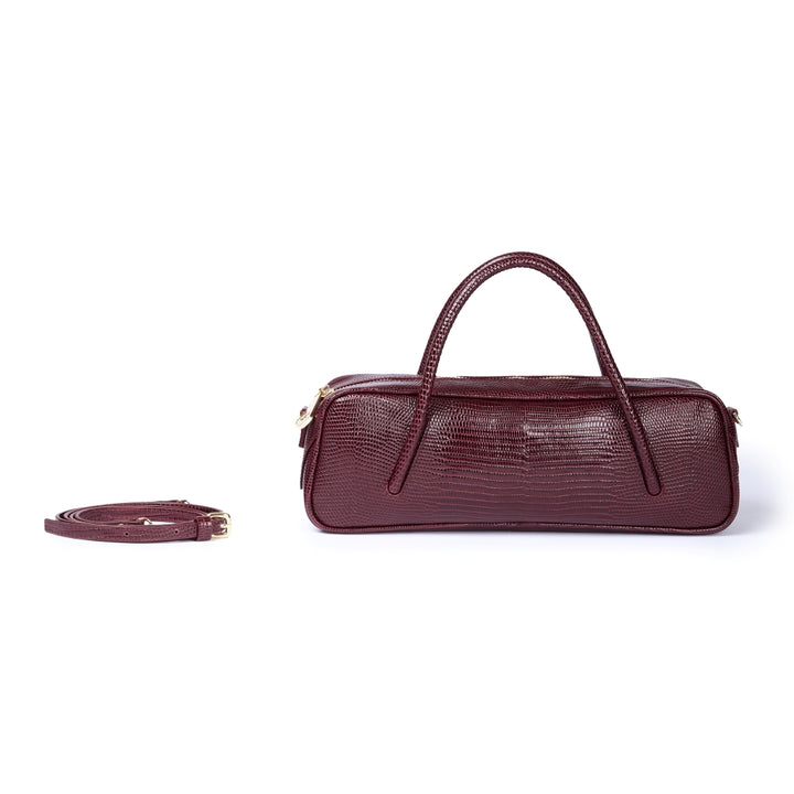 Celine East-West Small Tejus – Lizard-Print Leather Bag with Shoulder Strap