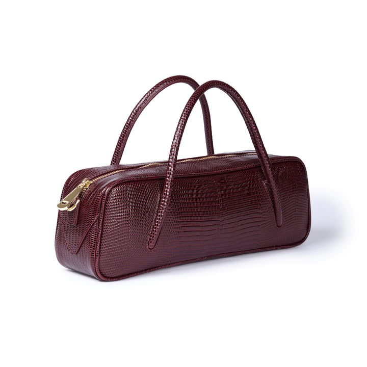 Celine East-West Small Tejus – Lizard-Print Leather Bag with Shoulder Strap