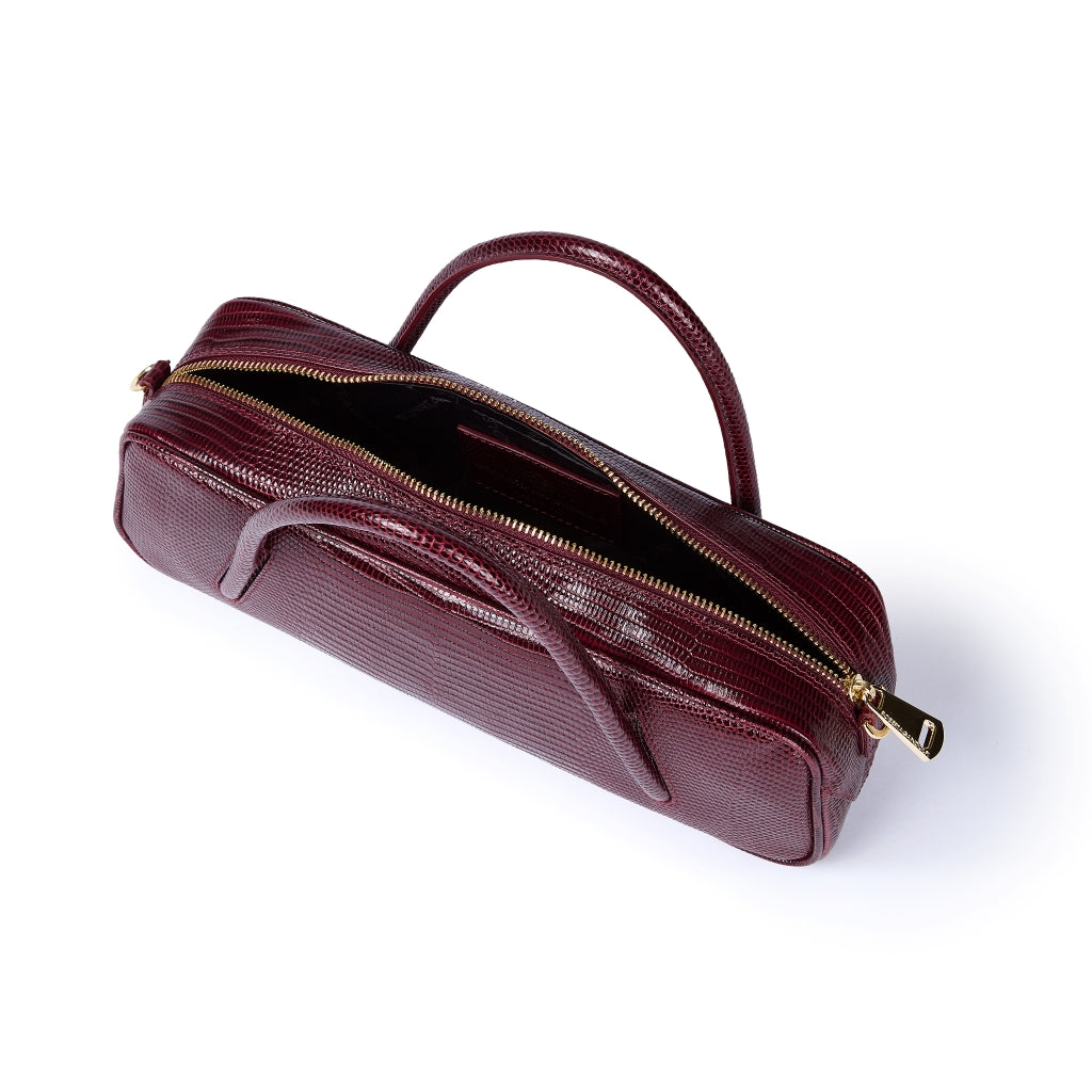 Celine East-West Small Tejus – Lizard-Print Leather Bag with Shoulder Strap