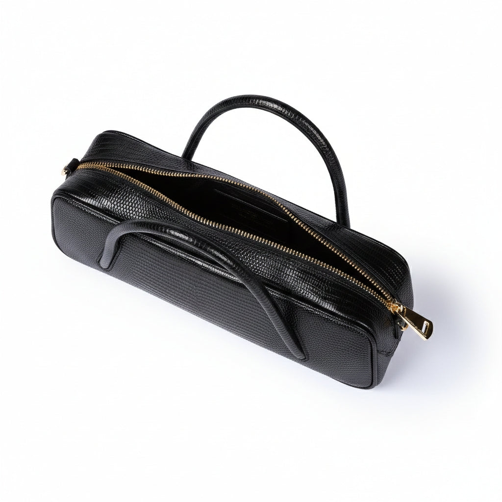 Celine East-West Small Tejus – Lizard-Print Leather Bag with Shoulder Strap