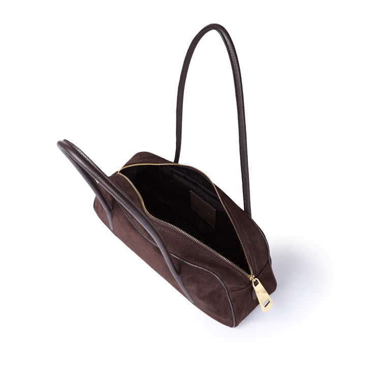 Celine East-West  Suede – Borsa Allungata in Camoscio e Pelle Martellata con Manici Incassati