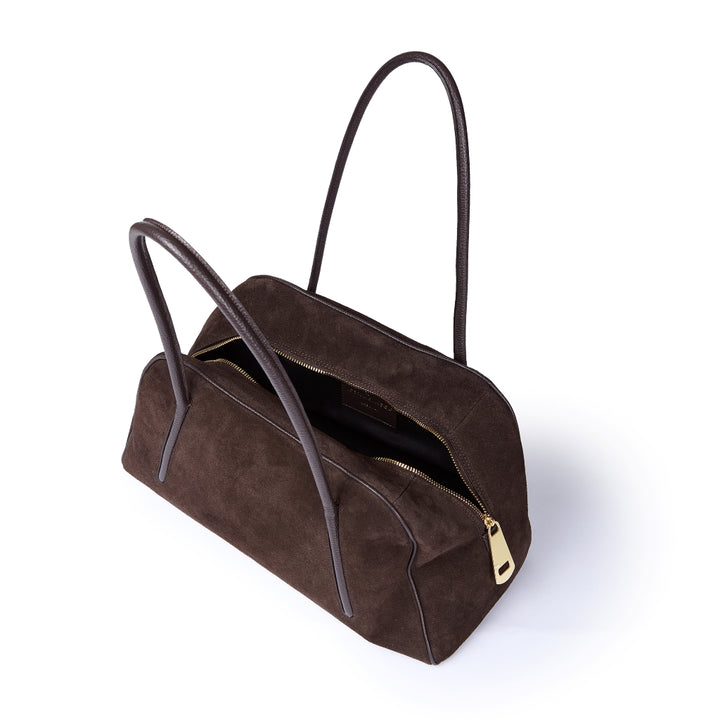 Celine Bowling Suede – Borsa in Camoscio e Pelle Martellata con Manici Incassati