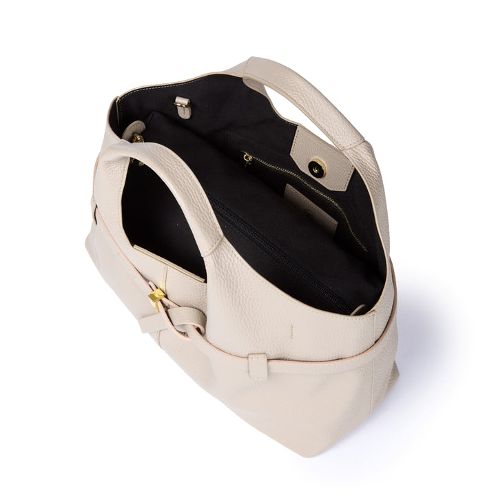 Grace Handbag – Borsa in Pelle Martellata con Organizzatore Interno Removibile