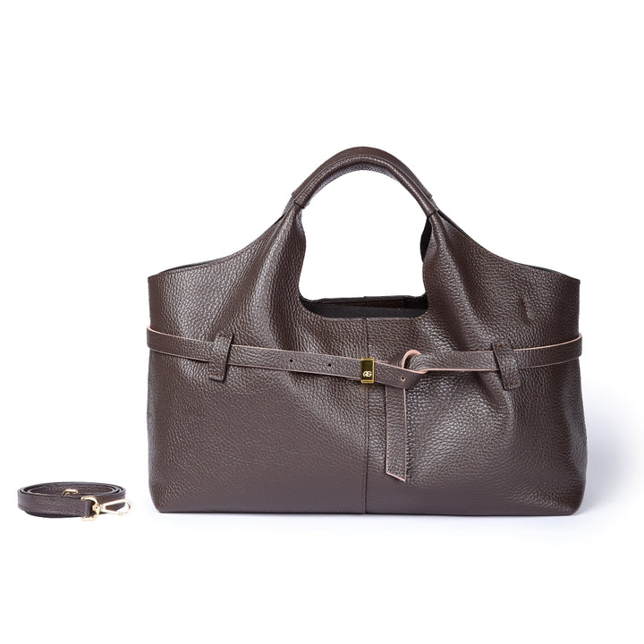 Grace Handbag – Borsa in Pelle Martellata con Organizzatore Interno Removibile