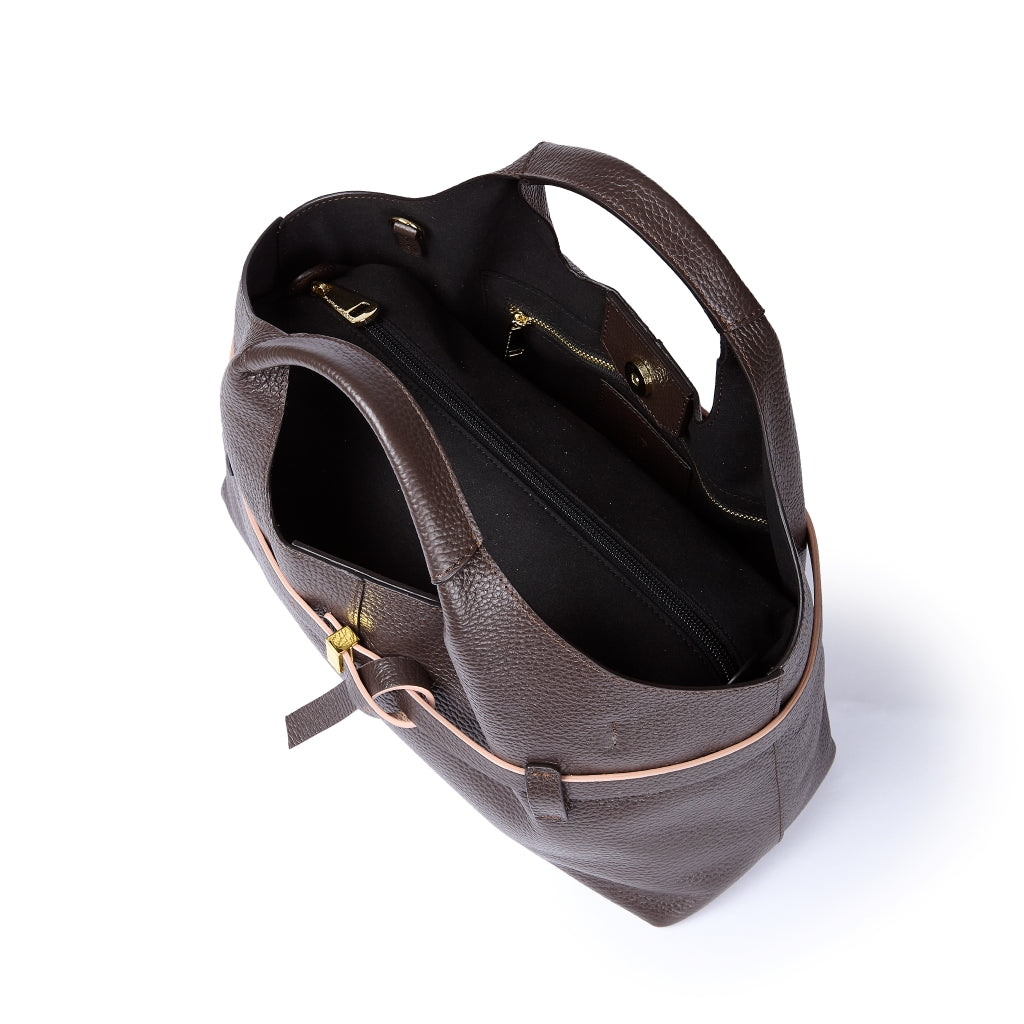 Grace Handbag – Borsa in Pelle Martellata con Organizzatore Interno Removibile