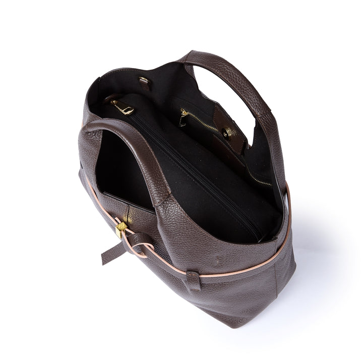 Grace Handbag – Borsa in Pelle Martellata con Organizzatore Interno Removibile