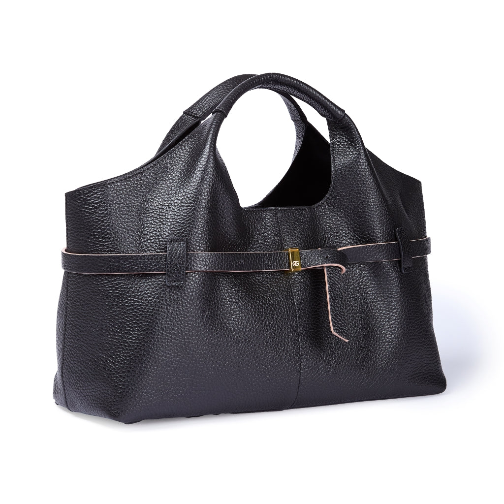 Grace Handbag – Borsa in Pelle Martellata con Organizzatore Interno Removibile