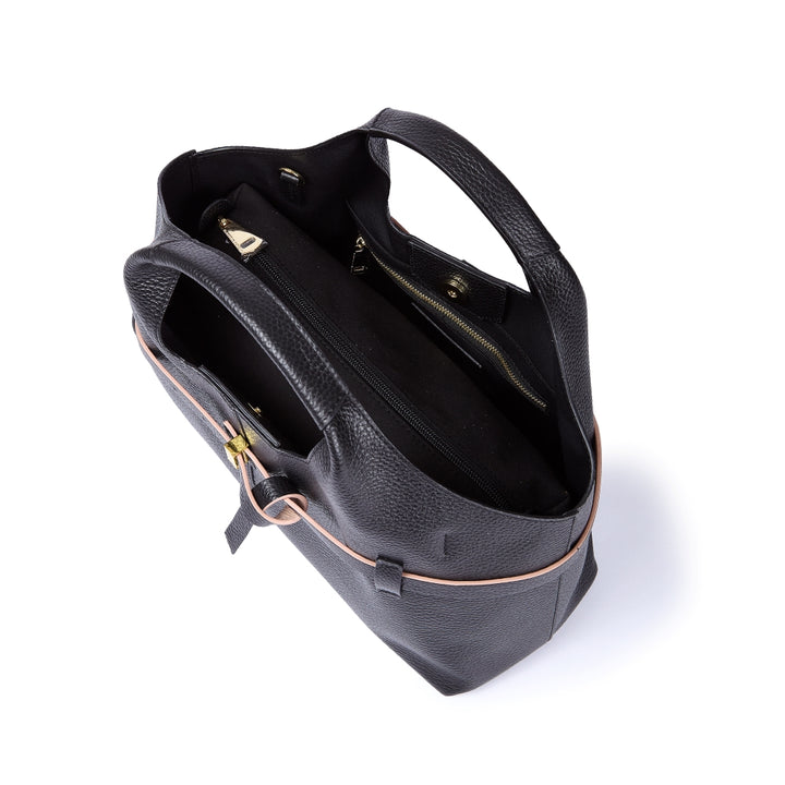 Grace Handbag – Borsa in Pelle Martellata con Organizzatore Interno Removibile