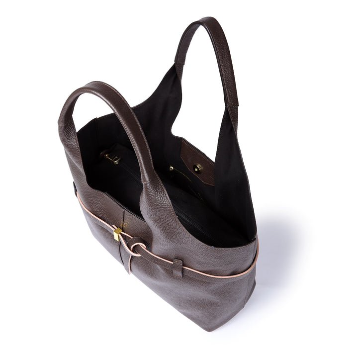 Grace Tote – Shopping Bag in Pelle Martellata con Organizzatore Interno Removibile