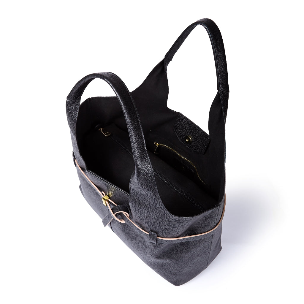Grace Tote – Shopping Bag in Pelle Martellata con Organizzatore Interno Removibile