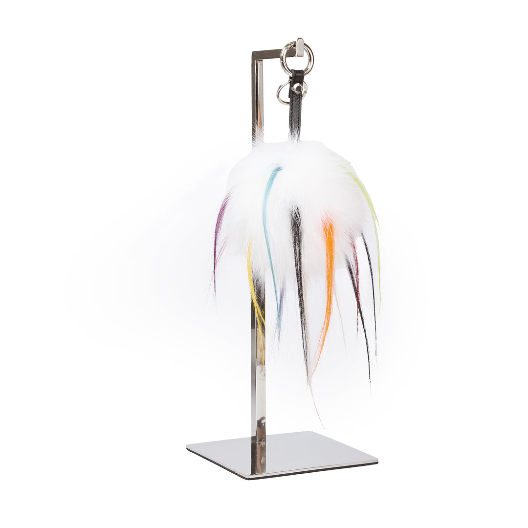 Pompon Rainbow Luxe Charm/Portachiavi  in volpe e kidassia
