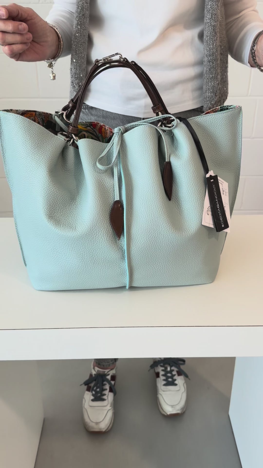 Margherita medium borsa in pelle reversibile
