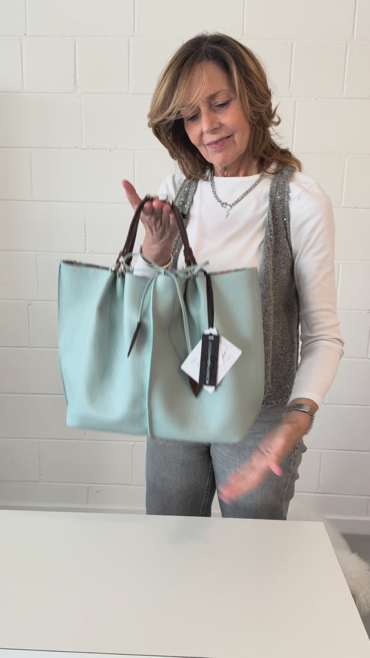 Margherita medium borsa in pelle reversibile