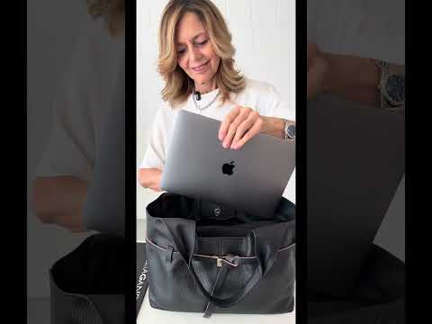 Grace Tote – Grained Leather Shopping Bag with Removable Interior Organizer