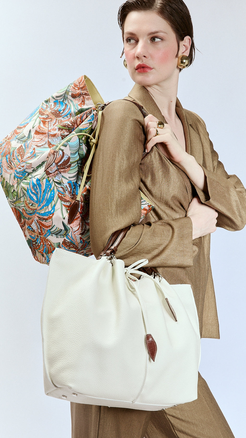 Margherita Large borsa in pelle reversibile