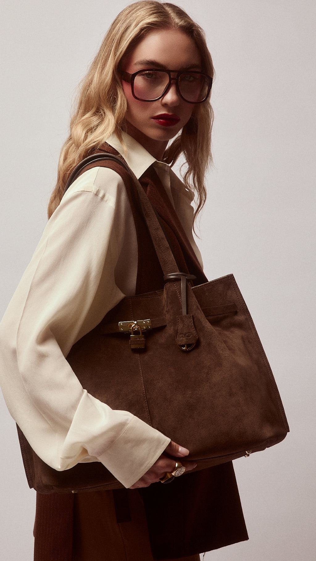 Grace woven elongated bag in braided calfskin